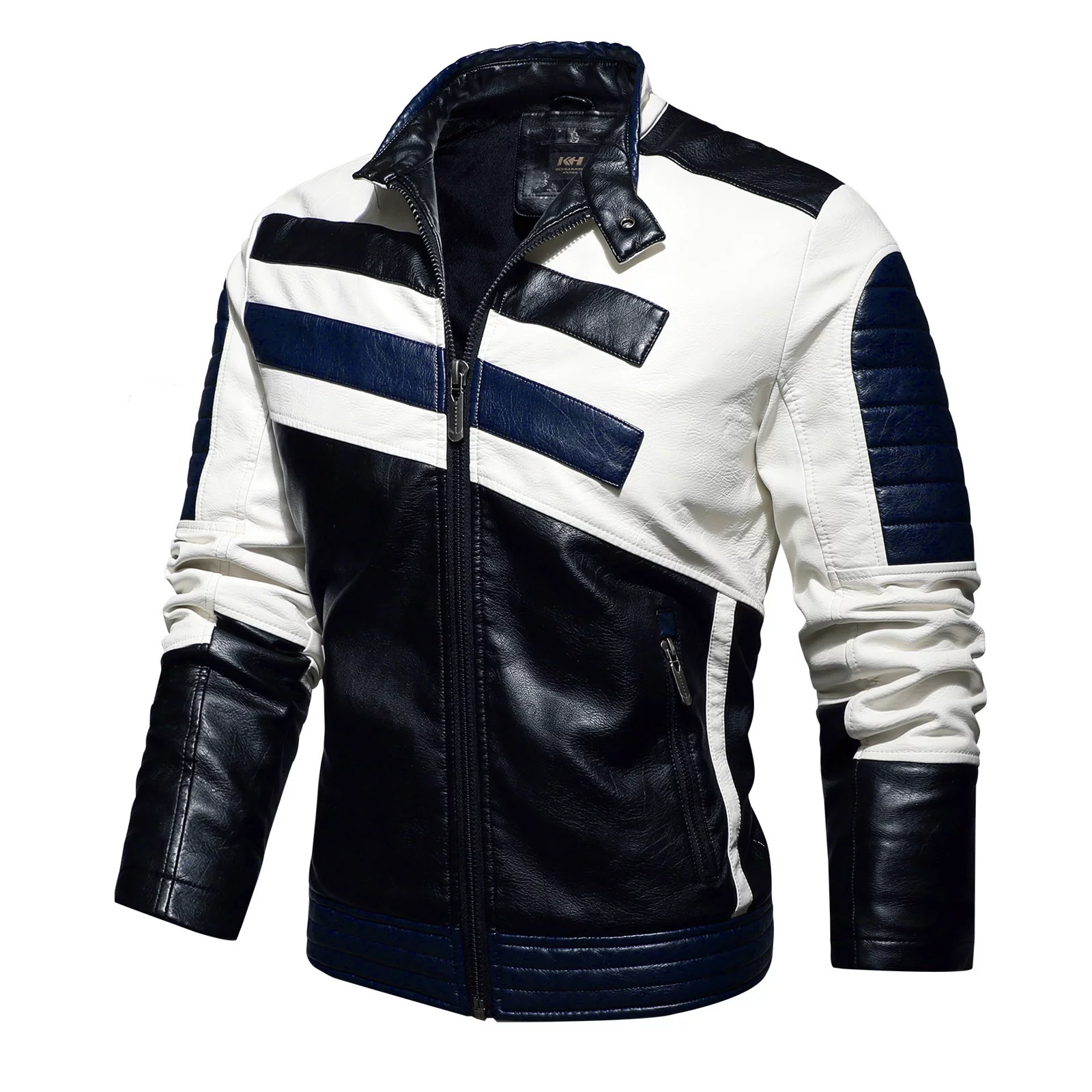 Blue & White Leather Jacket